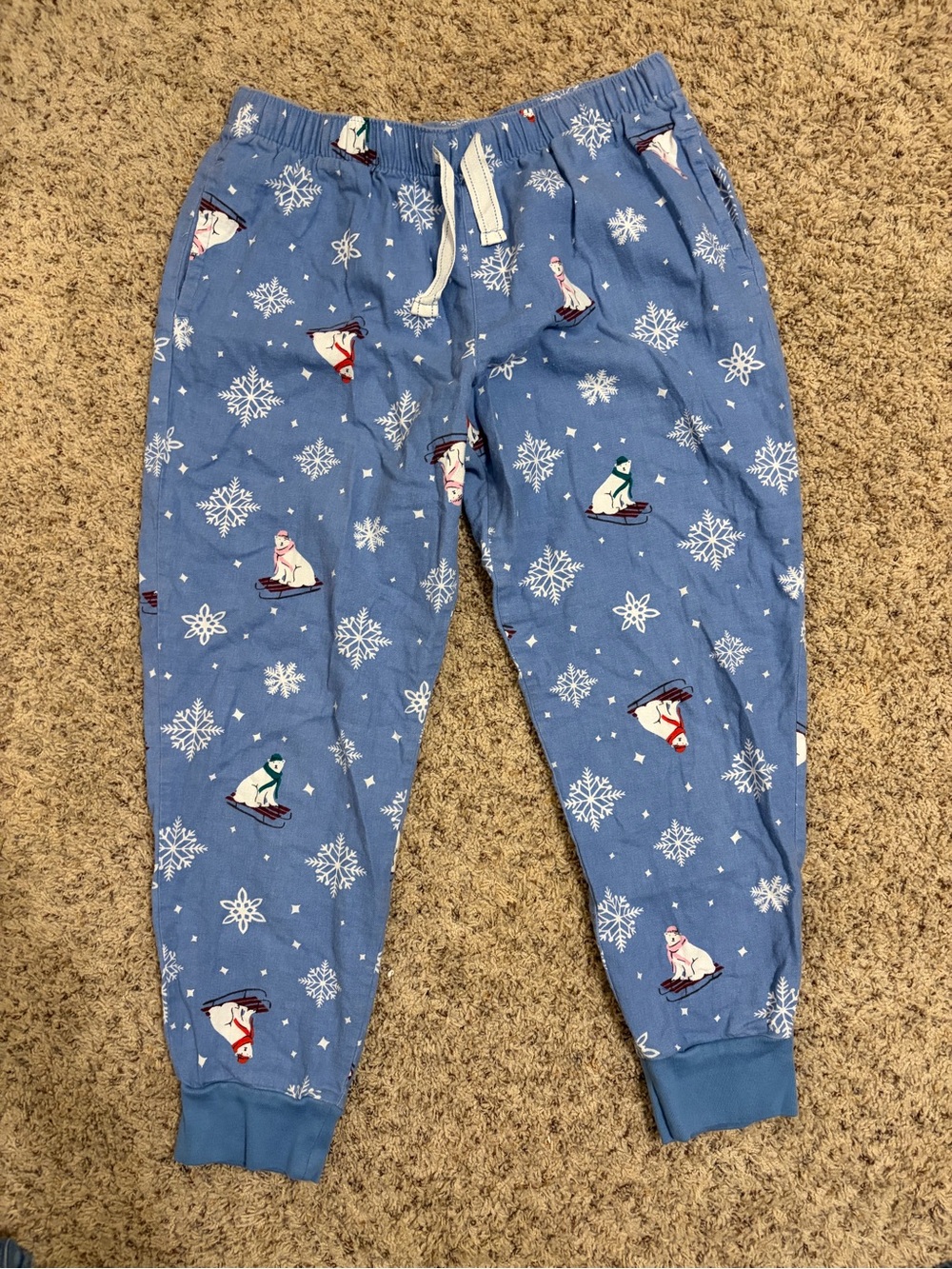 Old Navy Blue Polar Bear Snowflake Jogger Pajama Pants